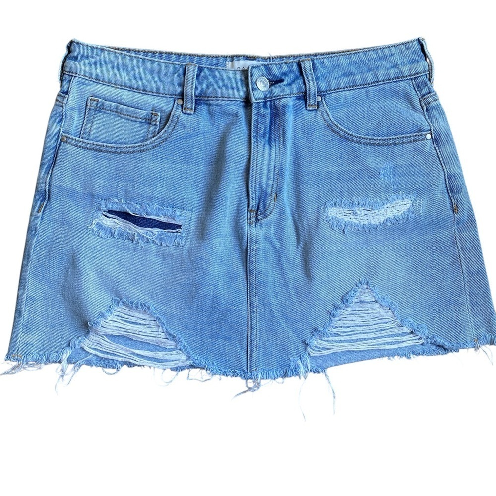 PacSun Blue Distressed Denim Mini Skirt Size 28